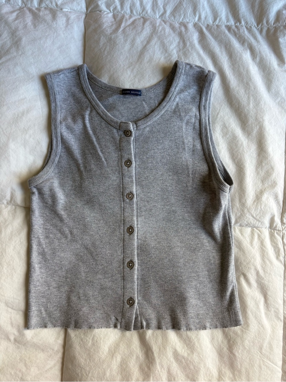 Brandy Melville Grey Button Tank
